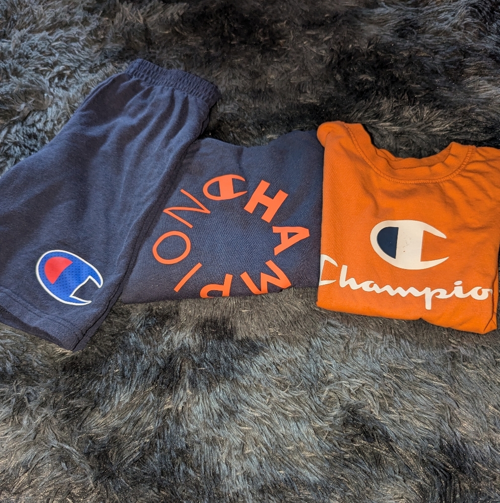 Boy's Champion Blue and Orange Apparel Bundle